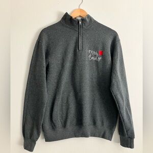 Personalized Gray Quarter-Zip Sweatshirt
